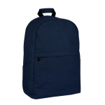 Clássica mochila para portátil de algodão com bolsos nas laterais 15'' cor azul-marinho primeira vista