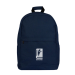 Clássica mochila para portátil de algodão com bolsos nas laterais 15'' cor azul-marinho quarta vista