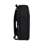 Mochila de PU com fecho de correr para a expandir e bolso exterior cor preto terceira vista