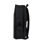 Mochila de PU com fecho de correr para a expandir e bolso exterior cor preto quarta vista