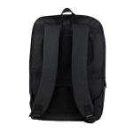 Mochila de PU com fecho de correr para a expandir e bolso exterior cor preto sexta vista