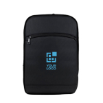 Mochila de PU com fecho de correr para a expandir e bolso exterior cor preto vista principal