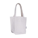 Saco de algodão reciclado com bolso exterior num dos lados cor natural segunda vista