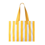 Saco grande de algodão reciclado com design às riscas verticais cor amarelo primeira vista