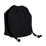 Saco pequeno de nylon com fecho elegante de cordões pretos cor preto primeira vista