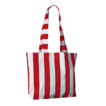 Saco de praia de algodão reciclado com design às riscas cor vermelho segunda vista