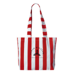 Saco de praia de algodão reciclado com design às riscas cor vermelho terceira vista
