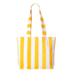 Saco de praia de algodão reciclado com design às riscas cor amarelo primeira vista