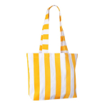 Saco de praia de algodão reciclado com design às riscas cor amarelo segunda vista