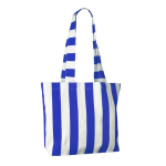 Saco de praia de algodão reciclado com design às riscas cor azul real segunda vista