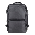 Mochila de poliéster rPET com múltiplos compartimentos e porta-calçado cor cinzento primeira vista