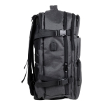 Mochila de poliéster rPET com múltiplos compartimentos e porta-calçado cor cinzento terceira vista