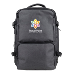 Mochila de poliéster rPET com múltiplos compartimentos e porta-calçado cor cinzento vista detalhe 2