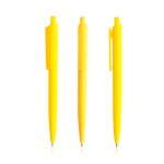 Caneta ecológica de corpo monocromático e clipe largo, tinta azul cor amarelo