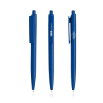 Caneta ecológica de corpo monocromático e clipe largo, tinta azul cor azul-marinho