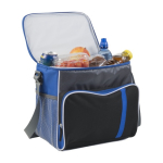 Saco térmico com diferentes compartimentos no exterior cor azul ultramarino quinta vista