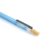 Caneta de plástico oceânico com botão de bambu, tinta azul