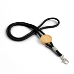 Lanyard ecológico com design tubular e ajuste feito de bambu cor preto