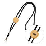 Lanyard ecológico com design tubular e ajuste feito de bambu cor preto