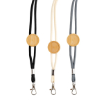 Lanyard ecológico com design tubular e ajuste feito de bambu