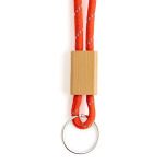 Porta-chaves de estilo tubular de poliéster com ajuste de bambu