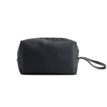 Nécessaire de couro sintético com bolso principal com fecho de correr cor preto