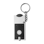 Porta-chaves com lanterna LED e moeda para o carrinho das compras cor preto primeira vista