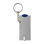 Porta-chaves com lanterna LED e moeda para o carrinho das compras cor azul terceira vista