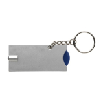 Porta-chaves com lanterna LED e moeda para o carrinho das compras cor azul quarta vista