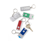 Porta-chaves com lanterna LED e moeda para o carrinho das compras primeira vista