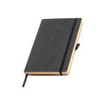 Caderno com capa de papel resistente à água, folhas A5 lisas cor preto