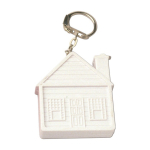 Porta-chaves em forma de casa personalizável com fita métrica incluída cor branco primeira vista