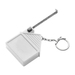 Porta-chaves em forma de casa personalizável com fita métrica incluída cor branco terceira vista