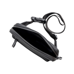 Bolsa de cintura de couro sintético impermeável com 2 compartimentos cor preto