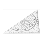 Esquadro de plástico transparente rígido com medição de 45º cor transparente segunda vista