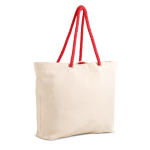 Saco de lona grande com asas de cordão ideal para o verão 220 g/m2 cor vermelho