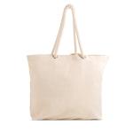 Saco de lona grande com asas de cordão ideal para o verão 220 g/m2 cor bege