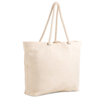 Saco de lona grande com asas de cordão ideal para o verão 220 g/m2 cor bege