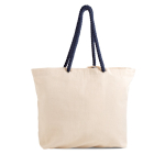 Saco de lona grande com asas de cordão ideal para o verão 220 g/m2 cor azul-marinho