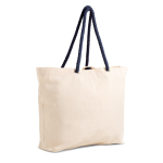 Saco de lona grande com asas de cordão ideal para o verão 220 g/m2 cor azul-marinho