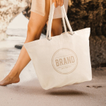 Saco de lona grande com asas de cordão ideal para o verão 220 g/m2