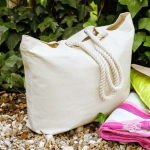 Saco de lona grande com asas de cordão ideal para o verão 220 g/m2