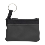 Porta-moedas simples de nylon com fecho de correr preto e porta-chaves cor preto primeira vista