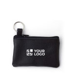 Porta-moedas de pele, fecho de correr, porta-chaves para personalizar cor preto vista principal