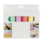 Caixa de cartão personalizável com 6 gizes grandes para pintar cor multicolor primeira vista
