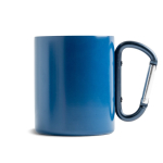 Caneca de parede dupla, aço inoxidável reciclado com mosquetão 300 ml cor azul-marinho