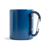 Caneca de parede dupla, aço inoxidável reciclado com mosquetão 300 ml cor azul-marinho