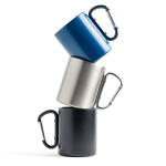 Caneca de parede dupla, aço inoxidável reciclado com mosquetão 300 ml
