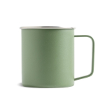 Caneca de aço inoxidável reciclado com design moderno e asa 400 ml cor verde bosque