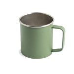 Caneca de aço inoxidável reciclado com design moderno e asa 400 ml cor verde bosque